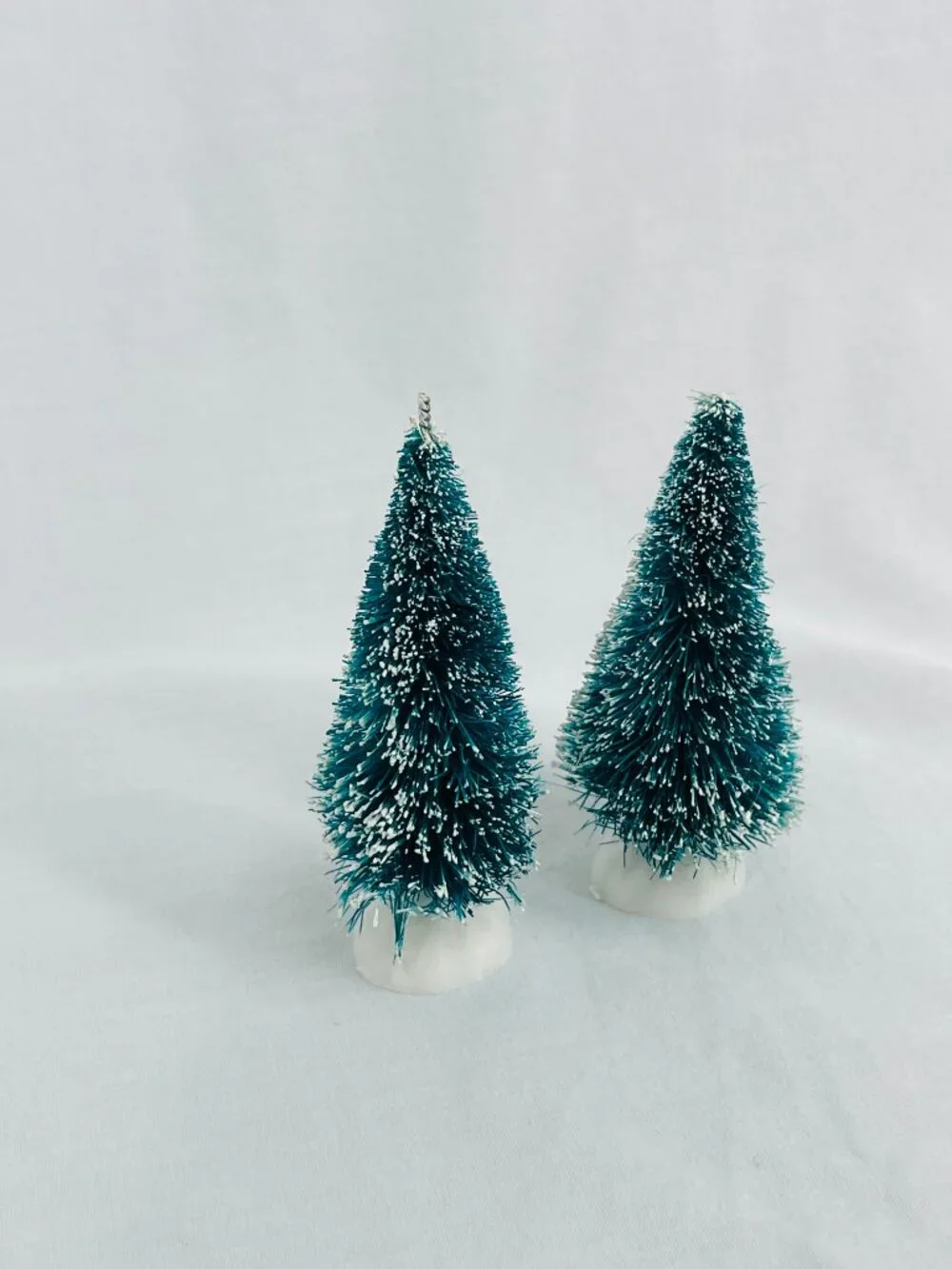 Vintage 1990s Bottle Brush Christmas Tree Miniatures Set